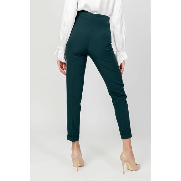 Sandro Ferrone Tailored HighWaist Pants Cropped Style Women Green Trousers - Picture 3 of 7